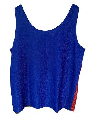 Cervelle Vintage Reversible Tank Top Large Metallic 4-Colors Harlequin Sparkle